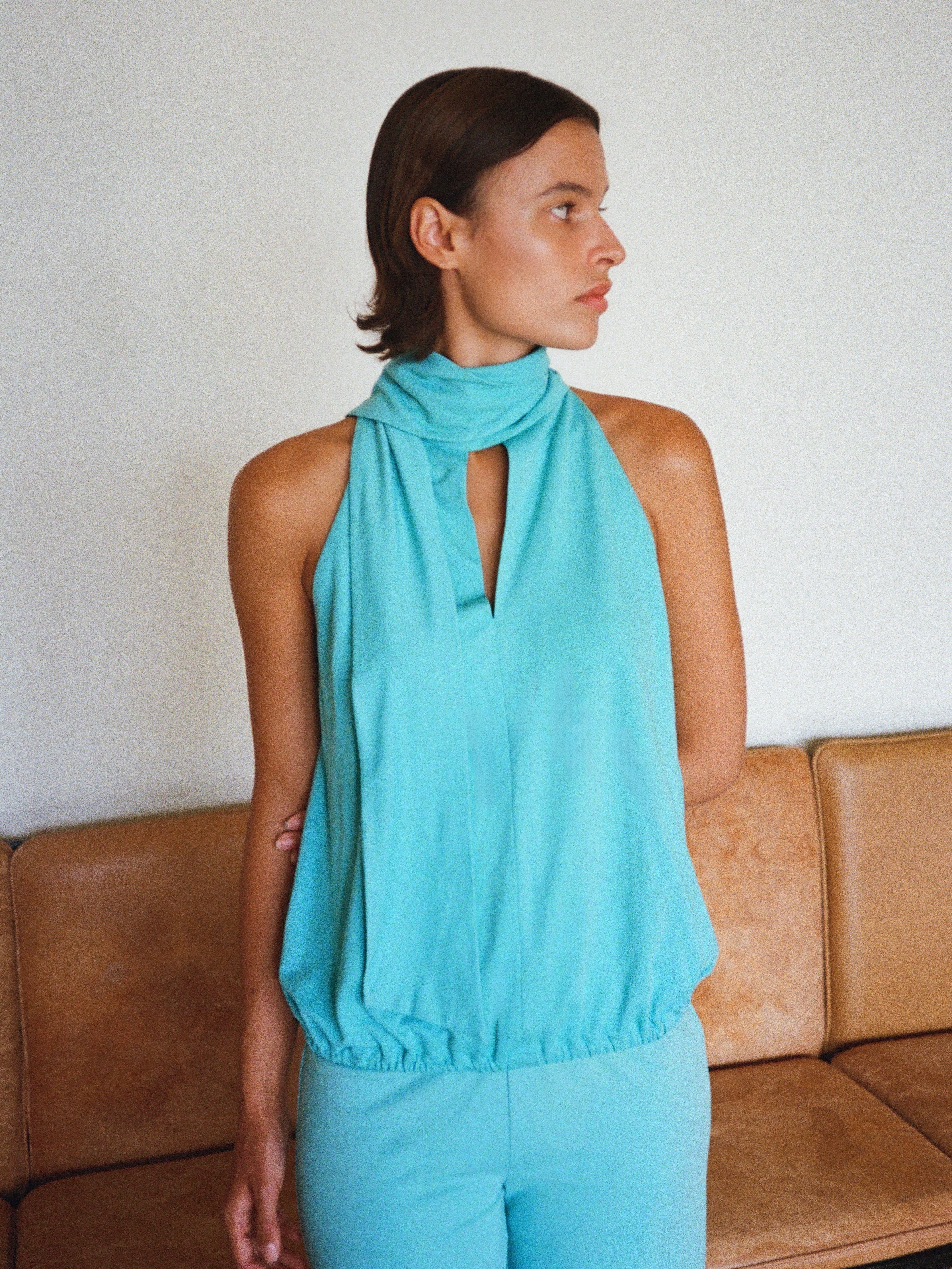 Chapter top, turquoise