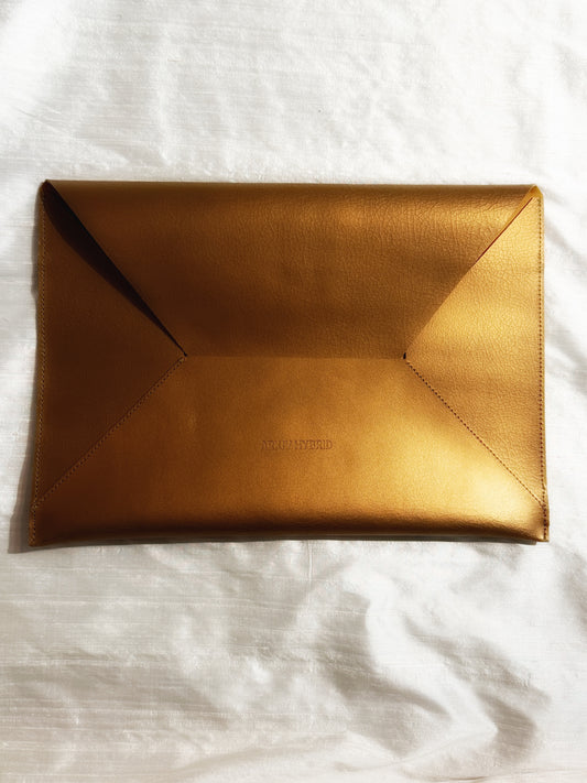 Carlo Laptop Sleeve, Crackled Gold