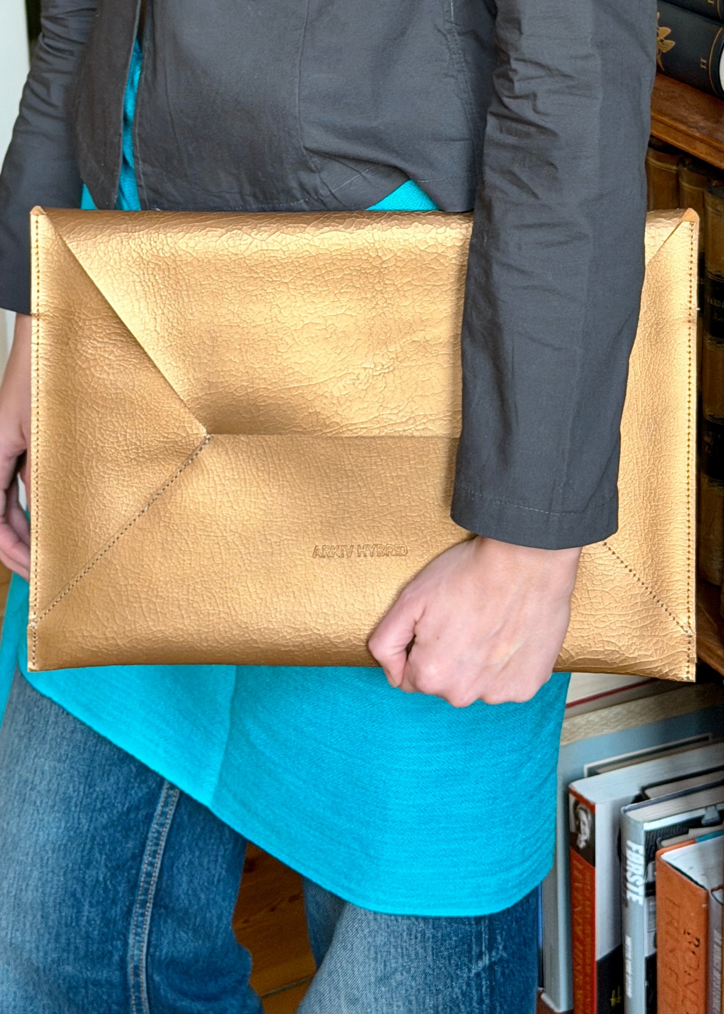 Carlo Laptop Sleeve, Crackled Gold